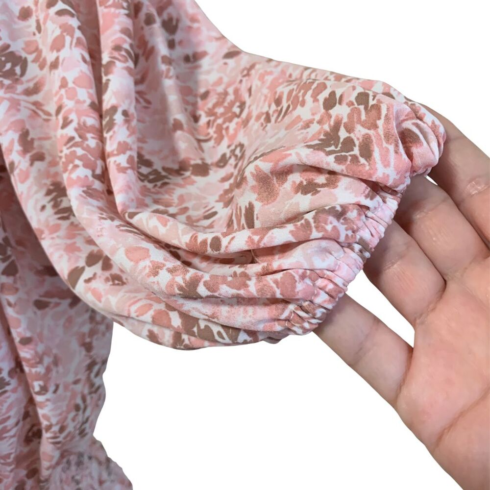 Express Floral Smocked Peplum Top Medium Pink Cottagecore Blouse - Picture 3 of 9